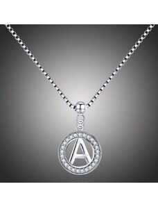 GRACE Silver Jewellery Stříbrný řetízek s přívěskem ve tvaru písmena A - stříbro 925/1000