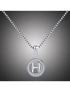 GRACE Silver Jewellery Stříbrný řetízek s přívěskem ve tvaru písmena H - stříbro 925/1000