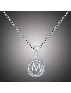 GRACE Silver Jewellery Stříbrný řetízek s přívěskem ve tvaru písmena M - stříbro 925/1000