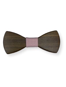 Kolem Krku Dřevěný motýlek Bow Walnut Pink