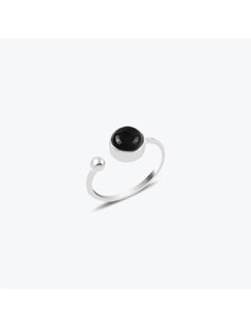 Estemia Stříbrný prsten s onyxem nastavitelný - Ag925