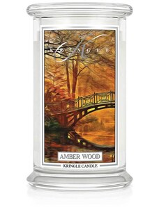 Kringle Candle svíčka Amber Wood (sójový vosk), 623 g
