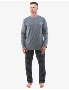 GINA pánské pyžamo dlouhé 79131P - šedá