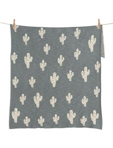 Šedá bavlněná dětská deka Quax Kaktus 100 x 80 cm