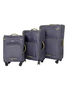Sada 3 cestovních kufrů T-class 933, šedá, TSA zámek, velikosti M, L, XL, 35l, 70l, 95l