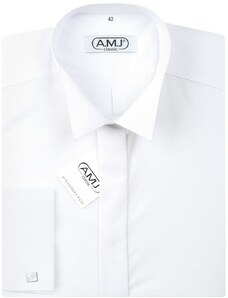 Společenská košile AMJ Comfort fit s frakovým límečkem - bílá JDAF18