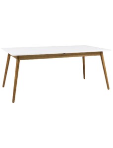 Matně bílý lakovaný rozkládací jídelní stůl Tenzo Dot 180/240 x 90 cm