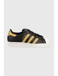 Dětské kožené sneakers boty adidas Originals Superstar černá barva, GV6622