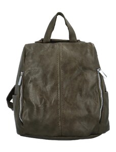 Paolo Bags Módní dámský koženkový kabelko/batoh Litea, tmavě zelená