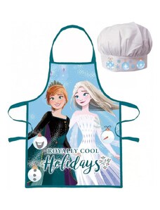 EUROSWAN Vánoční zástěra s kuchařskou čepicí Ledové království - Frozen - 2 díly - pro děti 3 - 8 let
