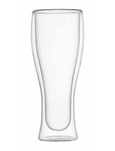 Sada 2 kusů dvoustěnných sklěněných sklenic 400ml pivní sklo BRANDANI