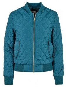 URBAN CLASSICS Ladies Diamond Quilt Nylon Jacket - jasper