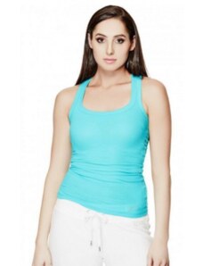 GUESS tílko Samantha Rib-Knit Tank tyrkysové XS Zelená