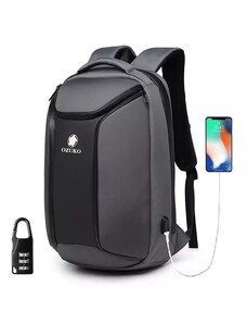 Ozuko Outdoor cestovní školní batoh s USB + zámek Carnot Šedý 17 l Ozuko F9318Ls1