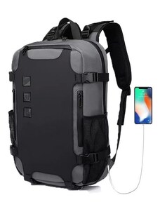 Ozuko cestovní i školní batoh s USB Damian Šedý 17 l Ozuko F9388