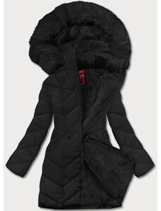 LHD Černá dámská zimní bunda s kapucí (2M-21308)