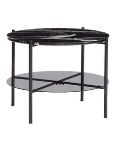 Hübsch Konferenční stolek, kov/mramor/sklo, černý - 020805