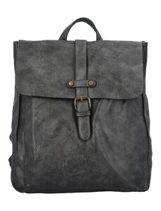 Paolo Bags Stylový velký dámský koženkový batoh Heraclio, tmavě šedá