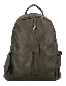 Paolo Bags Koženkový batoh se dvěma kapsami Arcadio, tmavě zelená