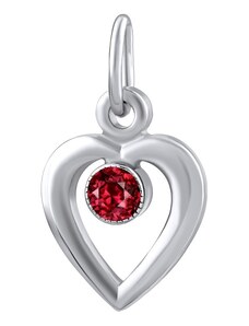 Zlatý přívěsek srdce s přírodním rudým topazem Swarovski Gemstones SILVEGO10079WR