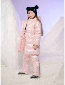 Sinsay - Prošívaný kabát s kapucí - pastelová růžová