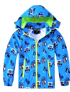 KUGO-Chlapecká tenká šustáková bunda Dopravní prostředkysvětle modrá