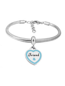 Linda's Jewelry Náramek BFF Blue Heart Chirurgická ocel INR150