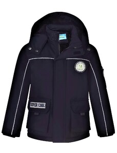 KUGO-Chlapecká zimní bunda -parka kapsy tmavě modrá