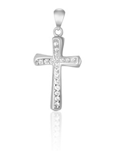 Silver Style Stříbrný přívěsek křížek se zirkony