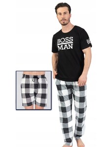 Naspani Pyžamo pro muže BOSS MAN - triko a kalhoty + kraťasy 1P1380
