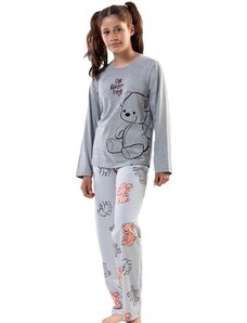 Naspani Šedivé dívčí pyžamo, Plyšový medvídek 1F0782