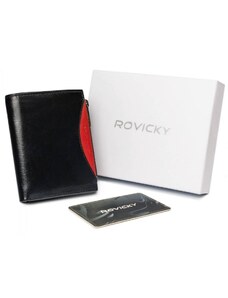 Rovicky Trendová pánská kožená peněženka Dero, černá/červená