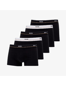 Hugo Boss Stretch-Cotton Trunks With Logo Waistbands 5-Pack Black