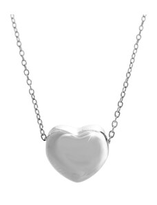 SkloBižuterie-J Ocelový náhrdelník Srdce plné crystal