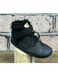 Pegres Barefoot BF40 Dětské zimní kotníkové boty černé 26
