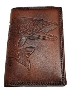 Pánská kožená peněženka štika - výška