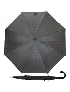 Derby Hit Long AC Automatic - pánský holový vystřelovací deštník, šedá, káro / kostka