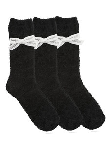 SMOOTH luxusní dárkově balené žinilkové jednobarevné ponožky Taubert černá UNI
