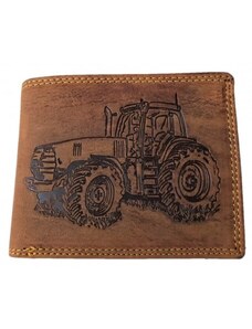 Kožená peněženka s traktorem