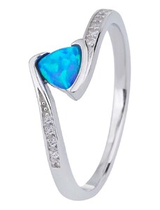 Stříbrný prsten NOBLESNÍ modrý OPÁL