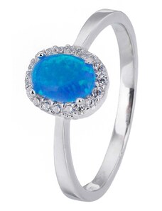 Stříbrný prsten KRÁLOVSKÝ modrý OPÁL
