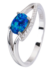 Stříbrný prsten VLNKY modrý OPÁL