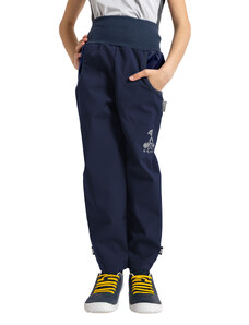 Unuo, Dětské softshellové kalhoty s fleecem Basic, Tm. Modročerná
