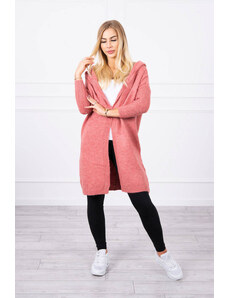 K-Fashion Svetr s kapucí tmavě růžový