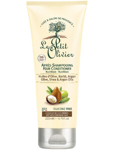 Vyživující kondicionér pro suché a poškozené vlasy Le Petit Olivier – olivový, bambucký a arganový olej, 200 ml