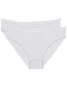 DIM COTTON BIO MINISLIP 2x - Women's cotton panties 2 pcs - white