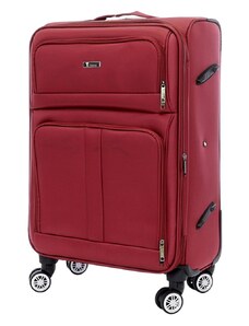 Střední cestovní kufr T-class 932, Textil. vínová, L 68 x 45 x 26–30 cm