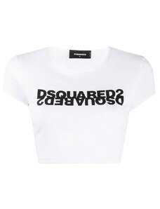 DSQUARED2 Mirror White crop tričko