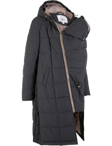 bonprix Prošívaný těhotenský/nosící kabát s recyklovaným polyesterem Černá