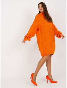Fashionhunters Oranžové pletené šaty